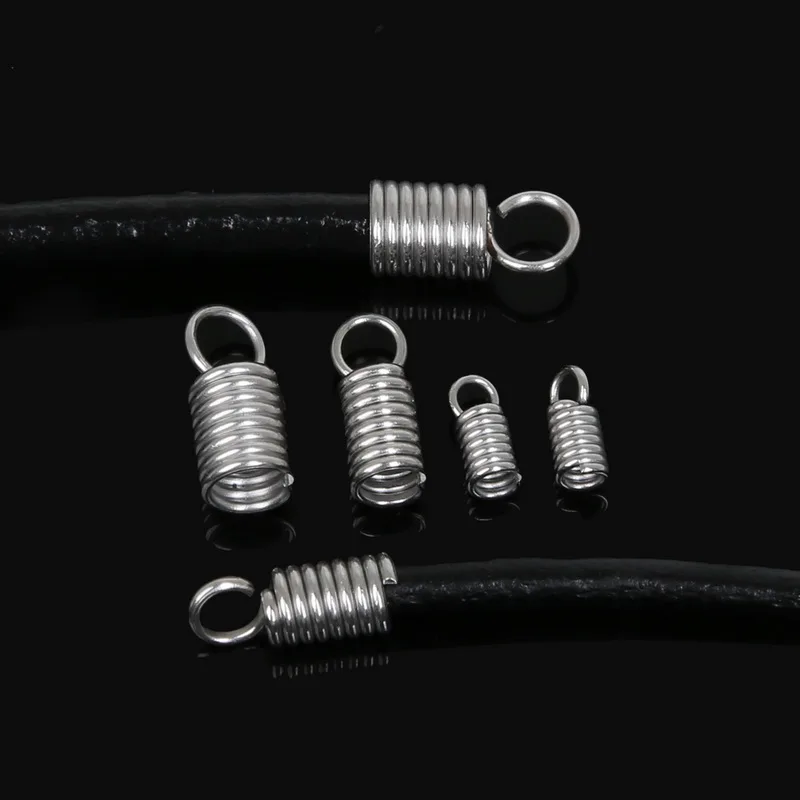

50pcs/lot Rope Clip Stainless Steel Cord Crimp End Cap for 2 3 4mm Cord For DIY Necklace Jewelery Making Accessories