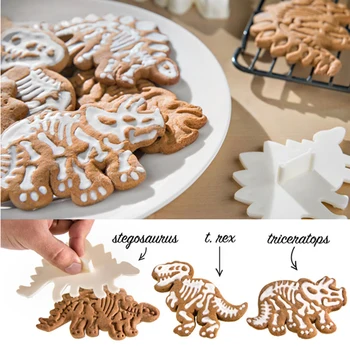 

New 3pcs/set Dinosaur Cookies Cutter Biscuit Mould Set Baking Tools Cutter Tools Cake Decoration Bakeware Mold Kitchen