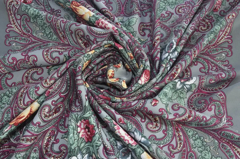Модный русский квадратный шарф, Женский палантин с бахромой, шаль с принтом Bufandas, цветочный шарф, короткая повязка на голову, богемные шарфы