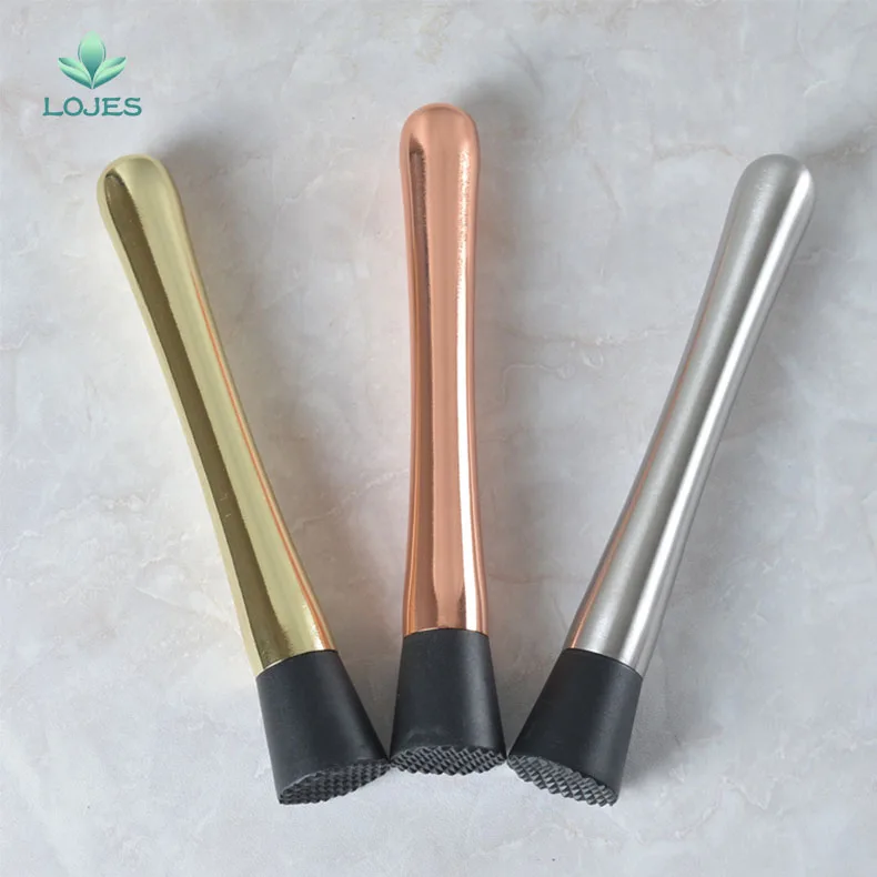 Silver Copper Gold Cocktail Muddler Stainless Steel Bar Mixer Barware