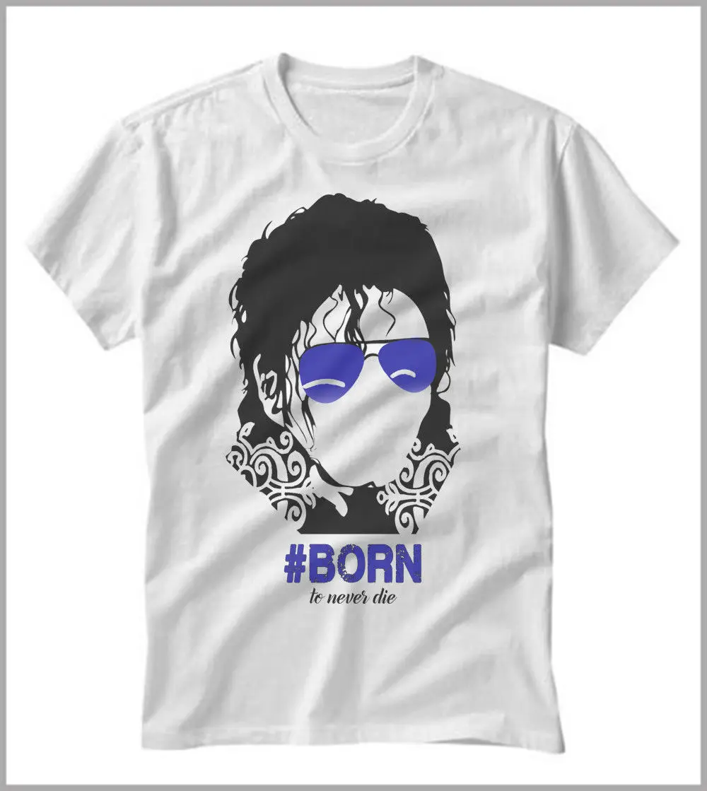 Футболка UOMO DONNA MICHAEL JACKSON MUSICA ROCK POP BORN TO NEVER DIE GEN0584 | Мужская одежда