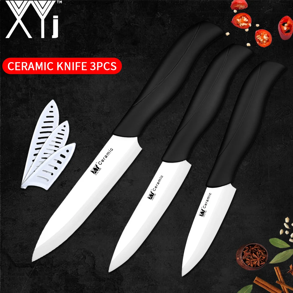 

XYj Kitchen Ceramic Knife Cooking Tools Set 3" 4" 5" inch Blade Wave Handle Ceramic Knive Zirconia High Quality Kitchen Tools
