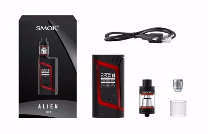 Original SMOK ALIEN Kit 220W Box Mod 3ml TFV8 Baby Tank Atomizer electronic cigarette vape Kit Original SMOK ALIEN Kit 220W Box Mod 3ml TFV8 Baby Tank Atomizer electronic cigarette vape Kit