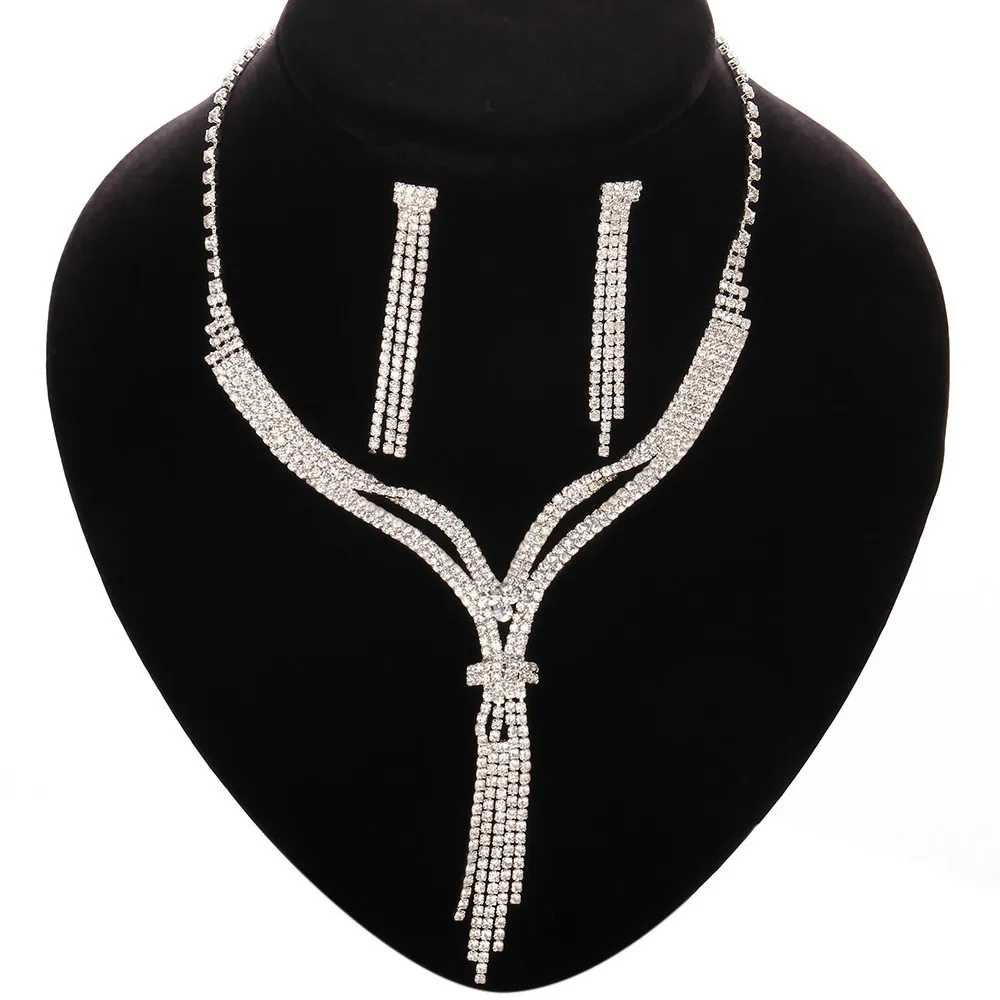 Indian Bridal Crystal Jewellery Design Simple Set Dubai Gold
