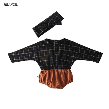 

MILANCEL 2019 Spring New Baby Clothes Plaid Bodysuit for Boys Cotton Baby Girls Clothes Long Sleeve Baby Bodysuit 0-2 Years