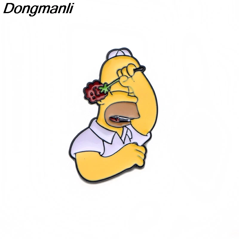 

DMLSKY Simpson Cartoon Metal Brooch for Clothes bags backpack badges Women and Men Cute Brooches gift Kids Pins M2558