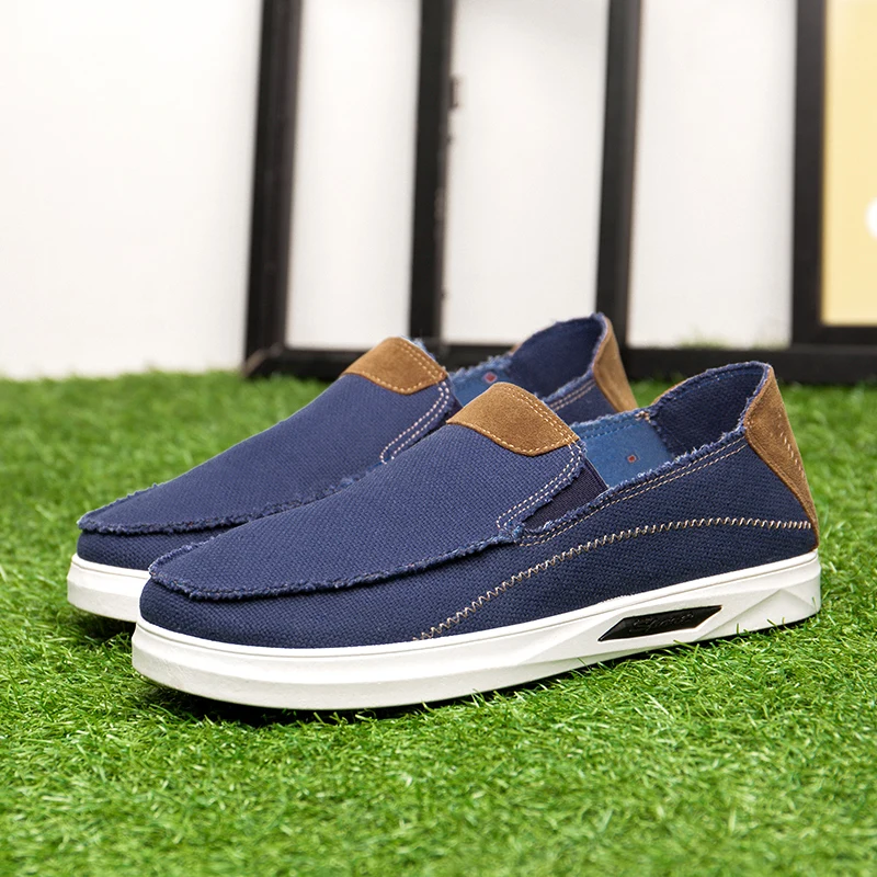 New 2017 Spring Summer Men Shoes Fashion Breathable Denim Fabic Shoes Slip on Mens Casual