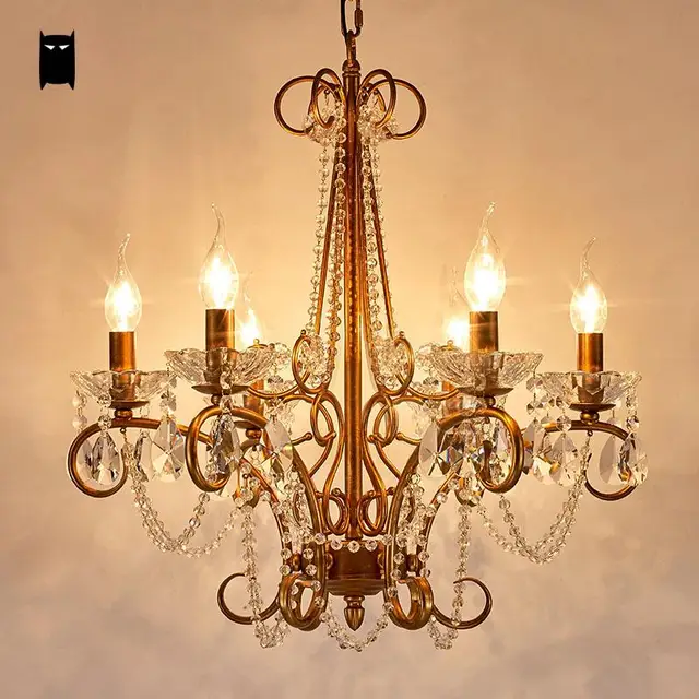 Gold Silver Iron Crystal Candle Chandelier Light Fixture Modern Gold Silver Iron Crystal Candle Chandelier Light Fixture Modern Nordic Vintage Art Lamp Re Avize Luminaria