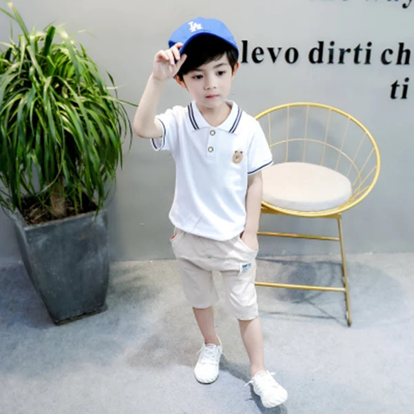 Boys Summer Clothes Sets Toddler Baby T-shirt+Pant 2pcs Kids Outfit Tracksuit For 1 2 3 4 5 Years Boys Costume Children Clothing - Цвет: white