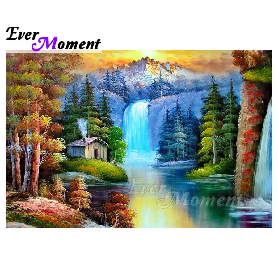 Ever Moment Scenery Full Square Drill Diamond Painting House Village Picture Mosaic Embroidery Handmade Stones S2F1198 | Дом и сад