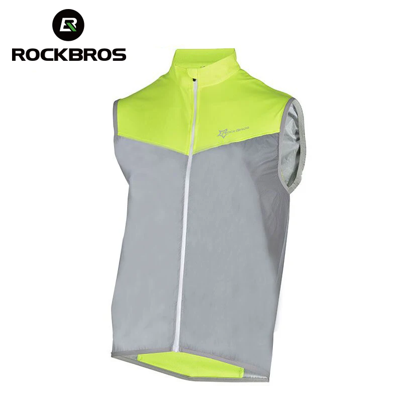 

ROCKBROS Reflective Cycling Sleeveless Shirts Men Sportswear Jerseys Clothing Breathable Quick Dry Bike Jacket Chaleco Ciclismo