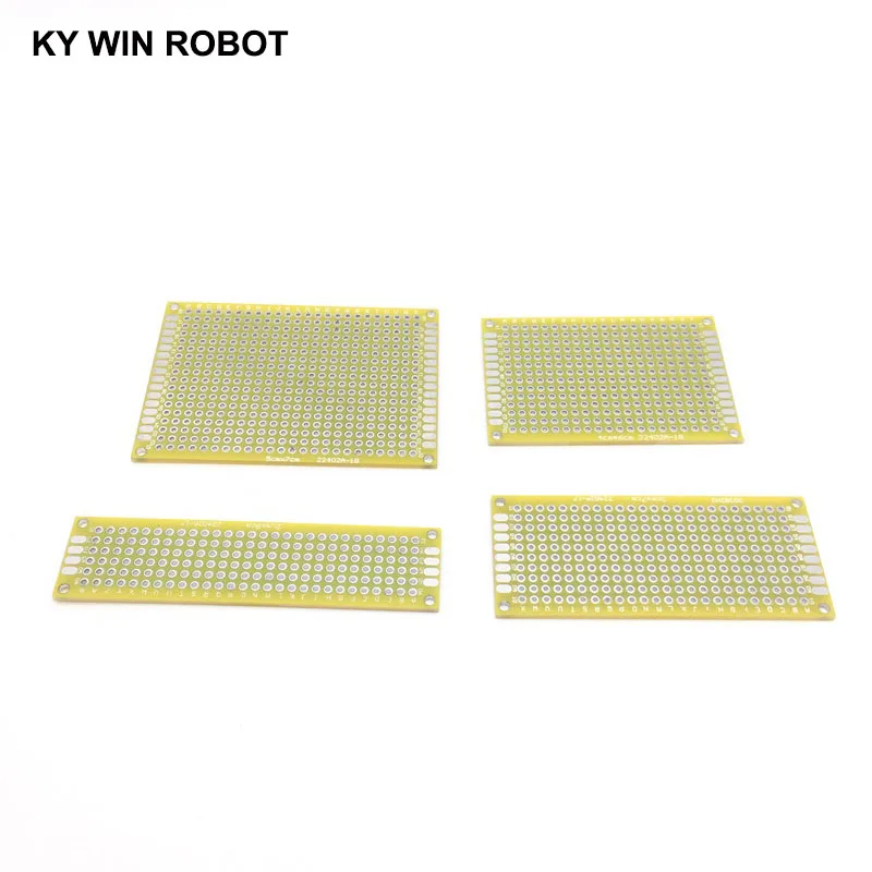 

4pcs 2x8 3x7 4x6 5x7 cm yellow double sided Copper prototype pcb Universal Board