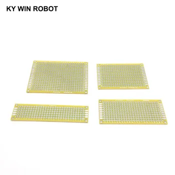 

4pcs 2x8 3x7 4x6 5x7 cm yellow double sided Copper prototype pcb Universal Board