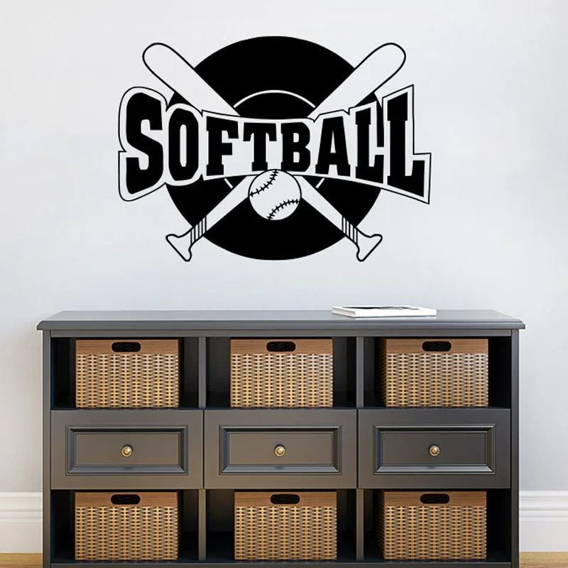 Softball Wall Decal Sports Vinyl Wall Stickers for Kids Rooms Boys