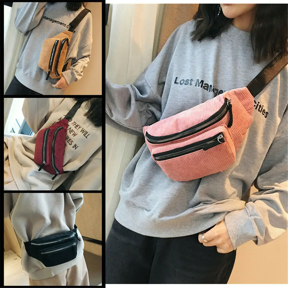 

WOMEN TRAVEL WAIST FANNY PACK HOLIDAY MONEY BELT WALLET GLITTER BUM BAG POUCH