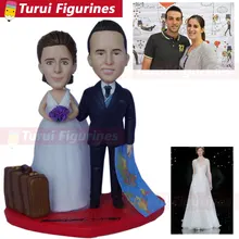 Качающаяся голова фигурки Коллекционные Фигурки муж и жена путешествия Свадебные миниатюрные на заказ качающаяся голова пара дорожные фигурки
