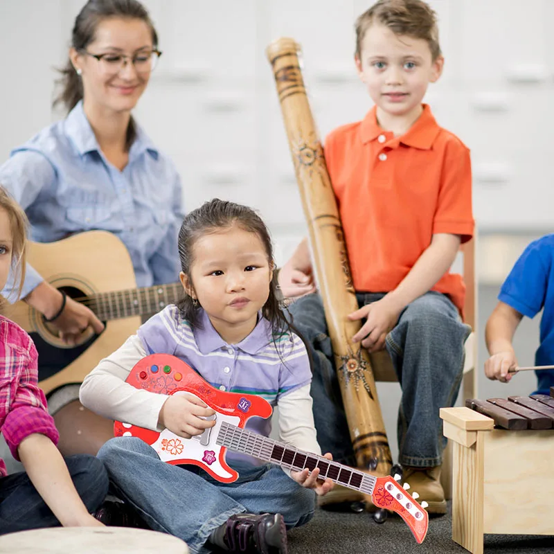 Игрушечный музыкальный инструмент, гитара для детской вечеринки, игрушка для гитары с яркими звуками, музыкальные игрушки для детей, девочек, мальчиков, рождественские подарки