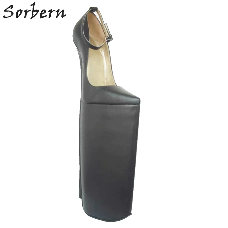 Sorbern 40Cm Extreme High Heel Women Pump Custom Heels Height Black Shoes For Women Super Thin Heel Thick Platform Shoes New