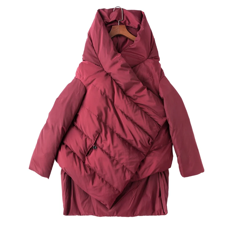Winter Jacket Women 2019 90% White Duck Down Parkas Loose Warm Thicken Snow Short Outwear Female Fashion Stand Collar Overcoat