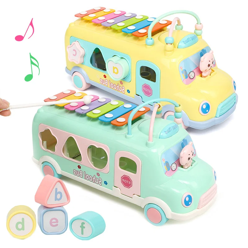 Piano de Brinquedo Musical do Bebê Bater na Tecla de Piano Educativos de Som Brinquedos do Bebê Instrumento Crianças Música Ônibus Classificador 8-note Criança Brinquedos