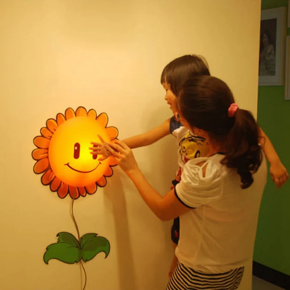 Novelty Kartun Bunga Matahari DIY 3D Wallpaper Stiker Dinding Kamar