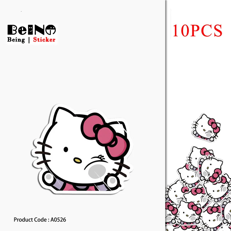 10 шт. HelloKitty Мультфильм Наклейка бантик аниме кошка водостойкий чемодан ноутбука