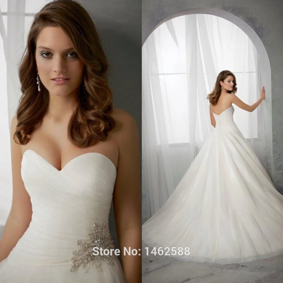 

Vestido De Noiva Sexy Pleated Sweetheart White Organza Princess Bridal Dresses Wedding Gowns 2015