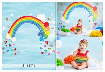 

baby photography backdrop computer Printing colour of the rainbow newborn background for photo studio S-1574