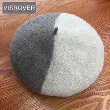 VISROVER, 9 цветов, Осень-зима, разные цвета, береты для женщин, новая шерсть, женская теплая шапка, повседневная, высокое качество, Мягкая ручная работа