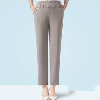 

Women Pants 2019 Spring Summer Fashion Female Solid High Waist Loose Straight Pant Casual Plus Size Trousers