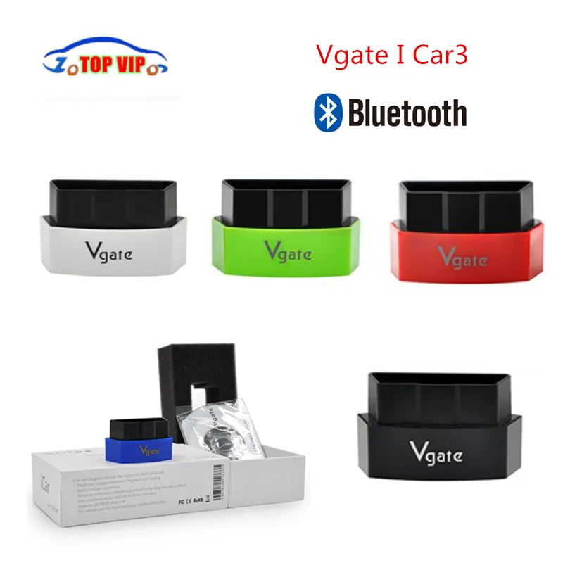 

5PCS/LOT ELM327 Vgate Icar3 Bluetooth OBD2 Scanner Icar Elm 327 Bluetooth OBD2 Diagnostic-Tool Support Android Fast Shipping