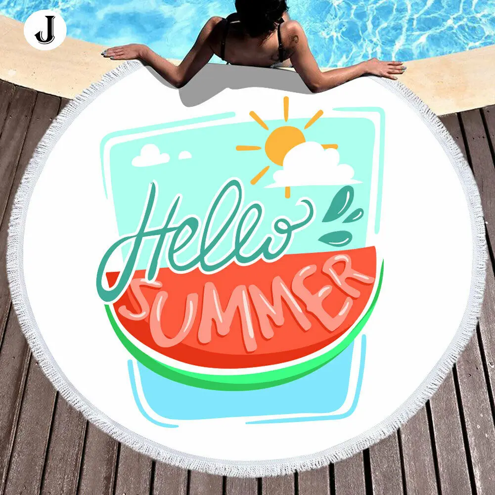 Лето Круглый Большой Душ Полотенце декоративное покрывало стол Йога пляжный коврик диаметр 145 см пляжное полотенце