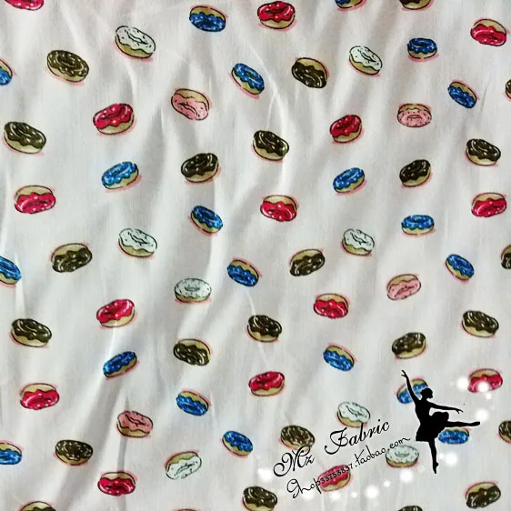 

Width 140cm Donuts Fabric 100% Cotton Fabric Printed Fabric Patchwork Sewing Material For Diy Dress Clothing