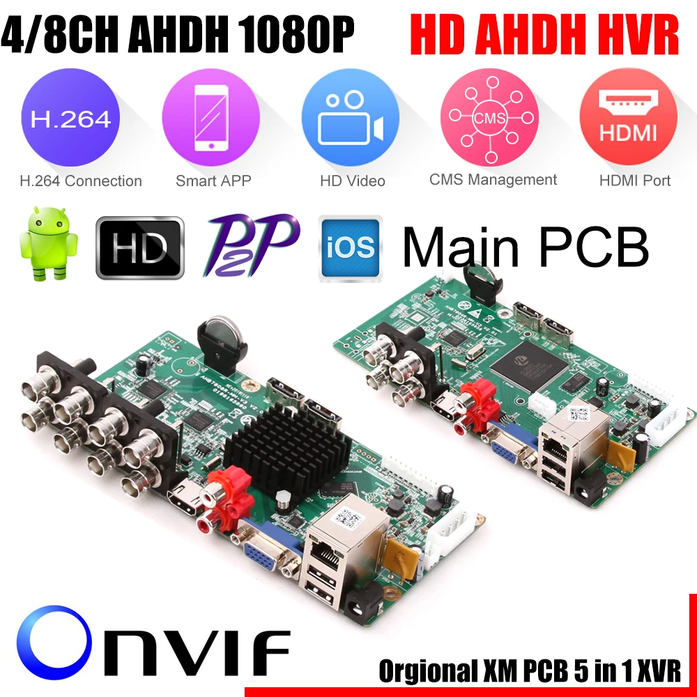 Новое поступление основная печатная плата 1080P 4/8 каналов AHD DVR видеорегистратор 8