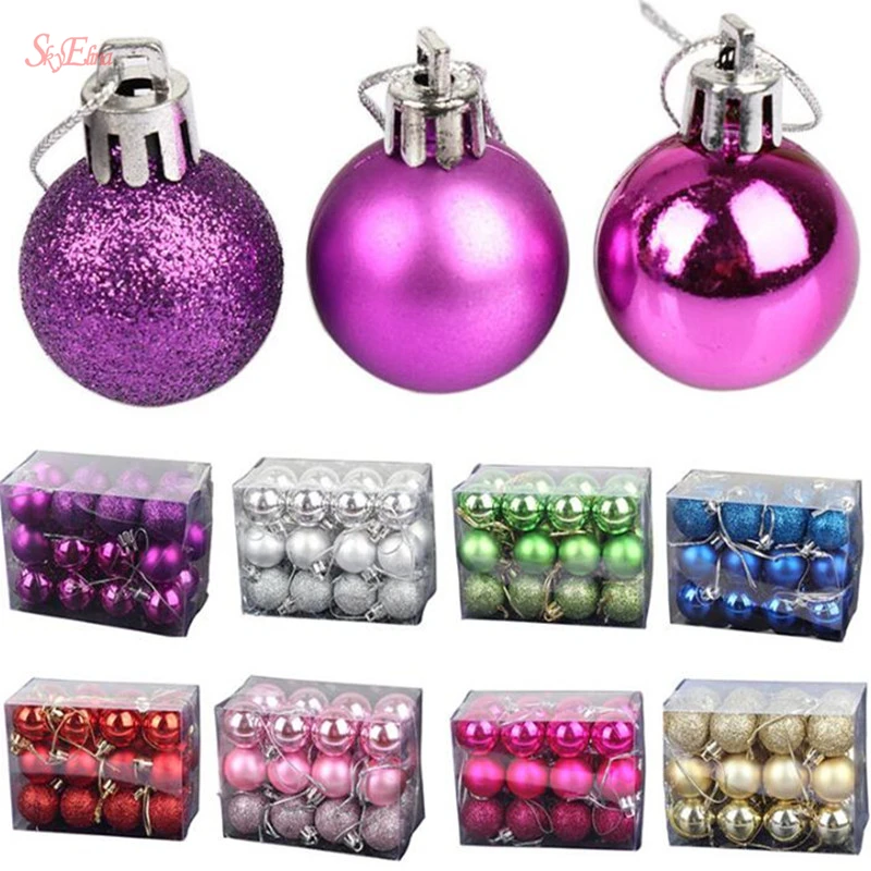 24 шт./лот для дома рождественские украшения 3 см вечерние рождественской елки шар
