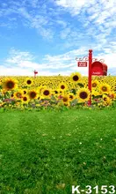 Hot Selling Photographic Studio Backdrops 150*200cm Sunflowers And Blue Sky Decoration Children/Wedding Photo Studio Backgrounds