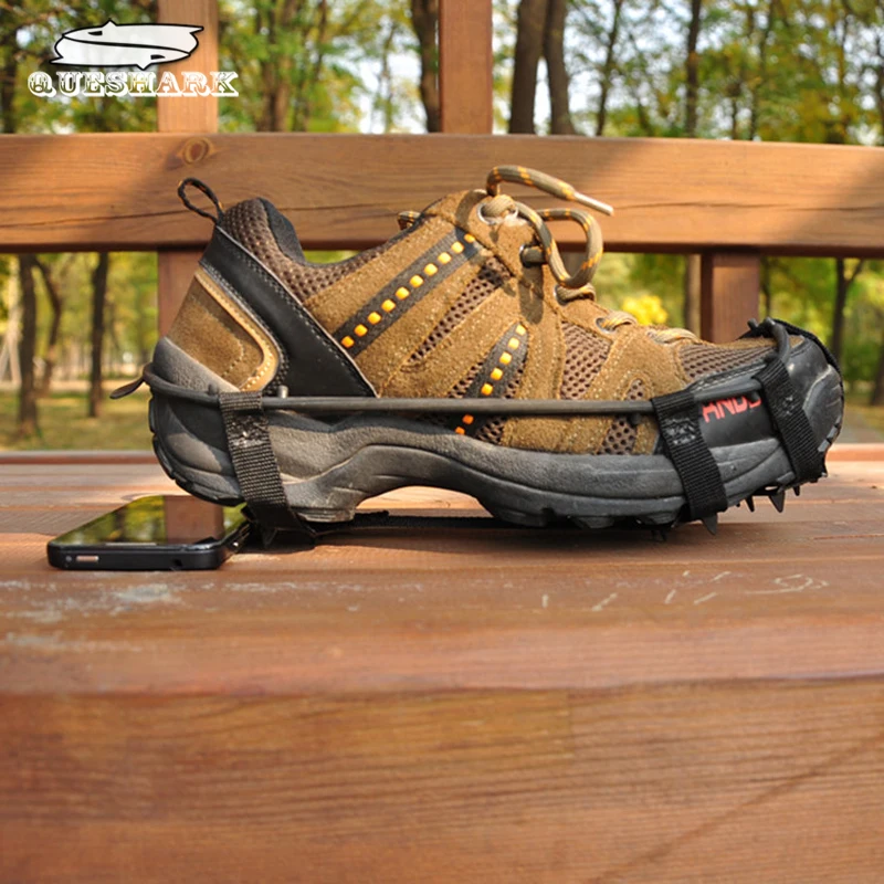 Eightteen الأسنان المجمعة الأشرطة المهنية الفولاذ المقاوم للصدأ الجليد القابض الجليد الأشرطة الثلوج مجلس للتزلج تسلق المشي