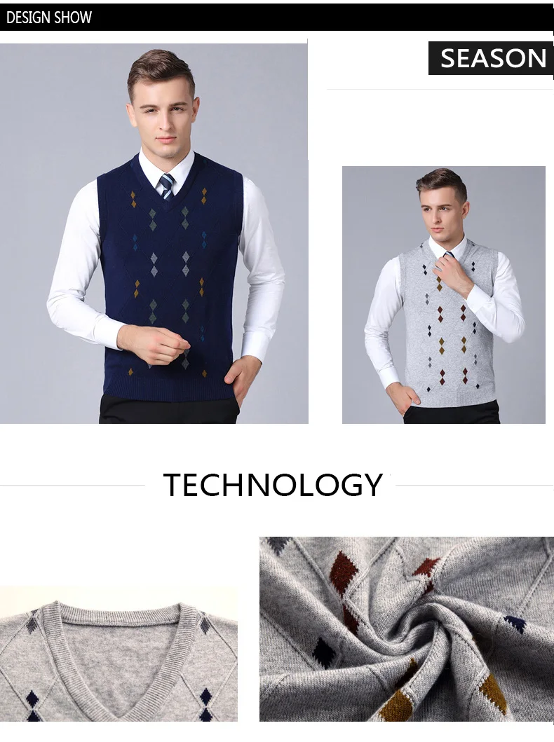 Новинка, модный брендовый мужской свитер, s пуловер, жаккардовый облегающий джемпер, вязаный жилет, Осенний корейский стиль, повседневная одежда для мужчин