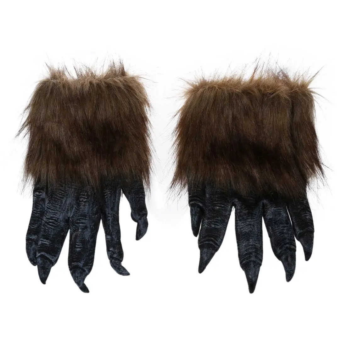 

HOT SALE 1 Pair Wolf Gloves Halloween Mask animal werewolf toys for kids childs gifts Size: L, Color: Black