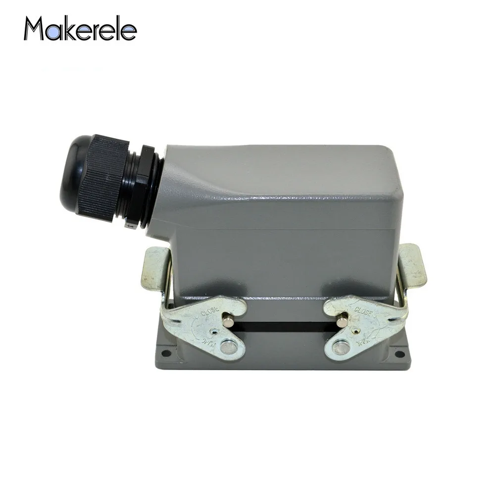 

MK-HE-016-1 Side Entry 400/500V Heavy Duty Power 16 Pin Connector Double Buckle Rectangular Socket Plug Waterproof Plug Hot Sale
