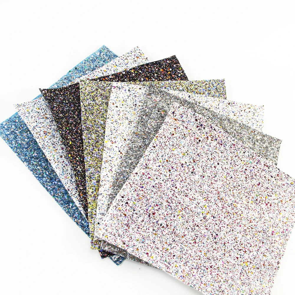 

New 30*140cm Chunky Glitter Faux Synthetic Leather Patchwork For Hair Bow Bag Wallet Phone Cover DIY,1Yc4461