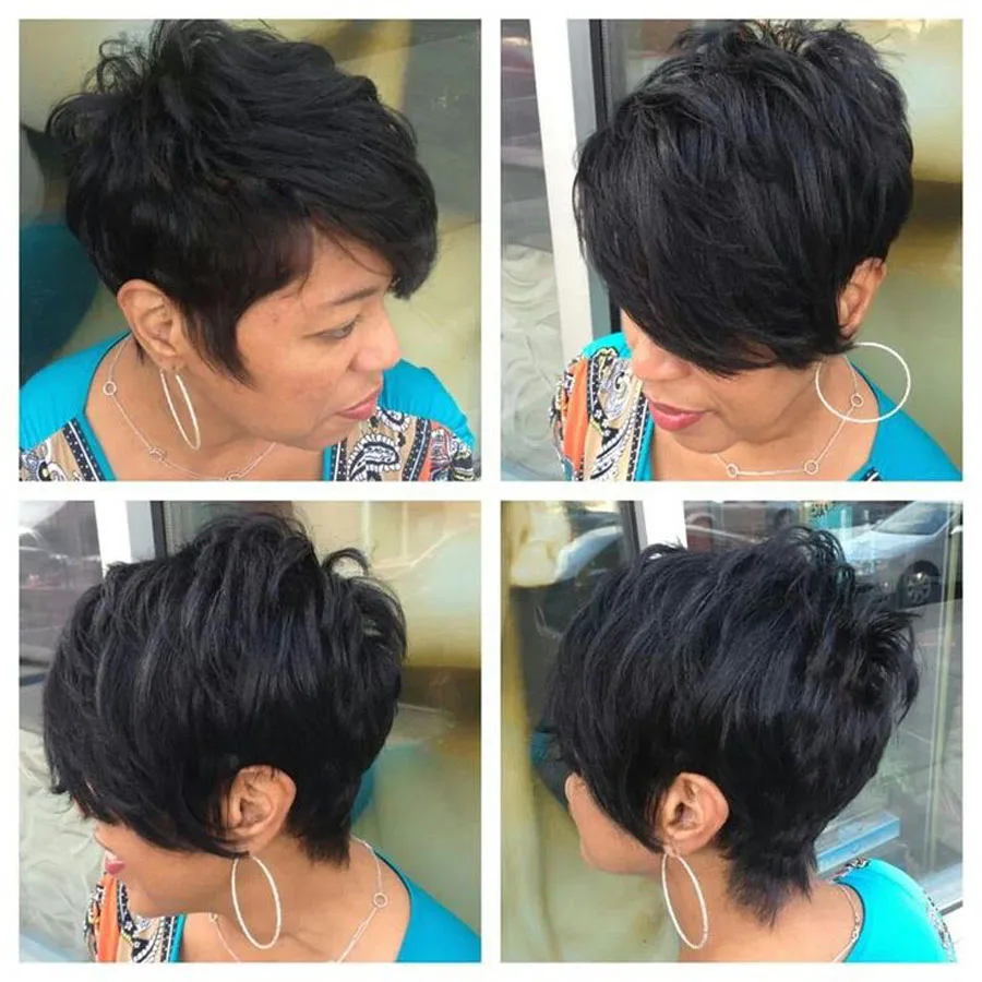 Brazilian Virgin Hair Full Lace Wigs Short Bob Lace Front Human