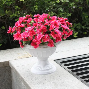 

European Style Roman Pots White Color Plastic Pillars Road Flowerpots Plastic Flower Pot Wedding Props Event Decoration Supplies