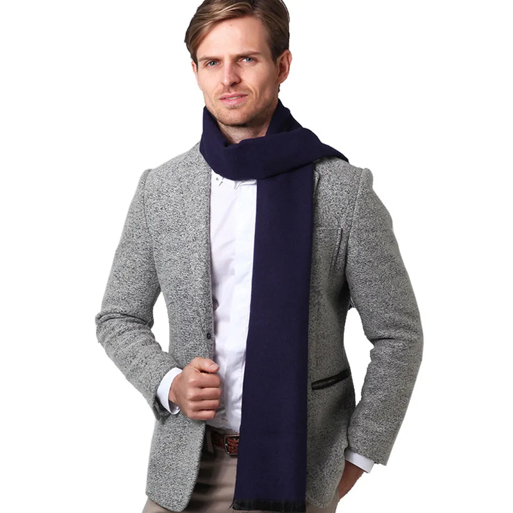 Buy AudWhale Winter Men Cashmere Scarf Solid Warm