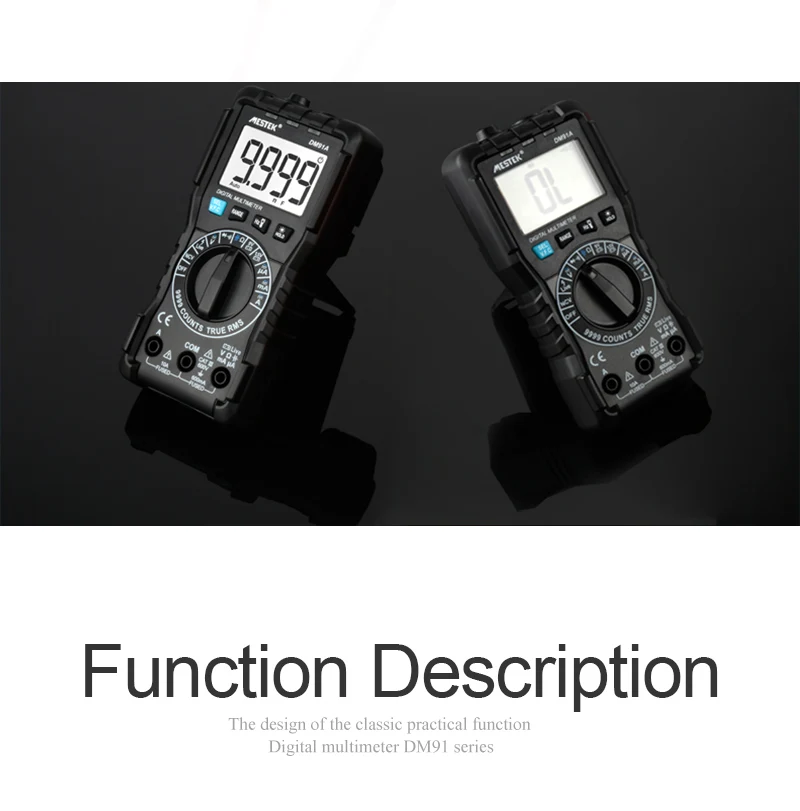 MESTEK Мини цифровой Multimeter9999 отсчетов True RMS Авто Диапазон AC/DC Вольт Ампер мультиметр непрерывность Емкость тестер DM91A