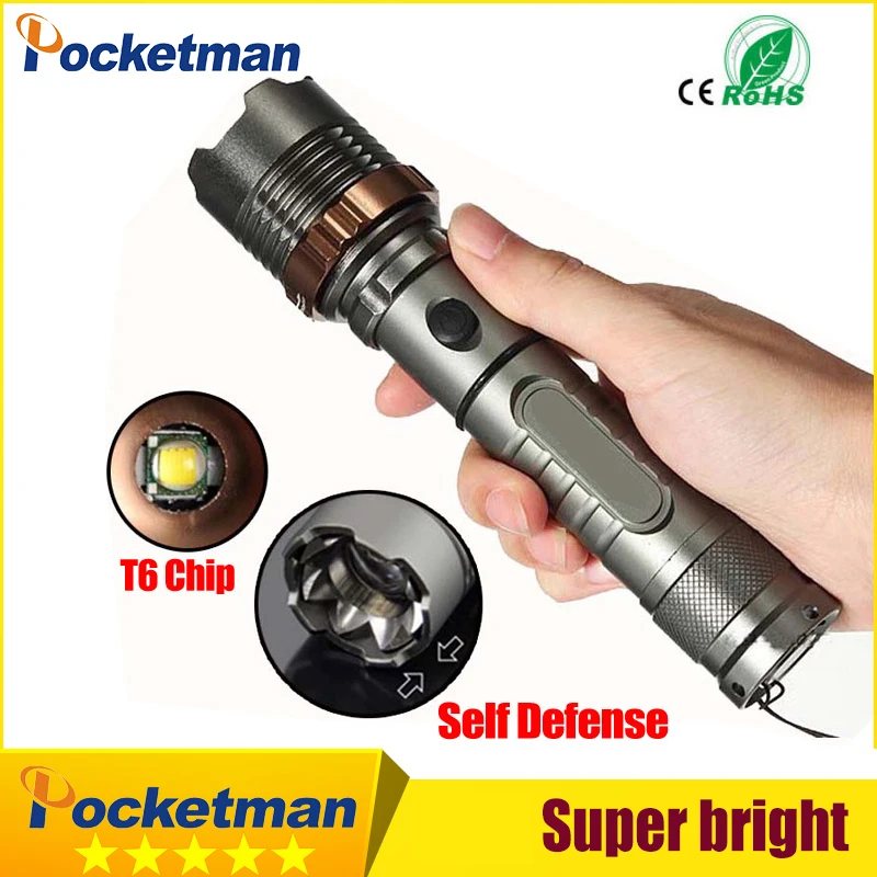 

HOT 3800lm XM-L T6 5modes LED Tactical Flashlight Torch Waterproof Hunting Flash Light Lantern zaklamp taschenlampe torcia