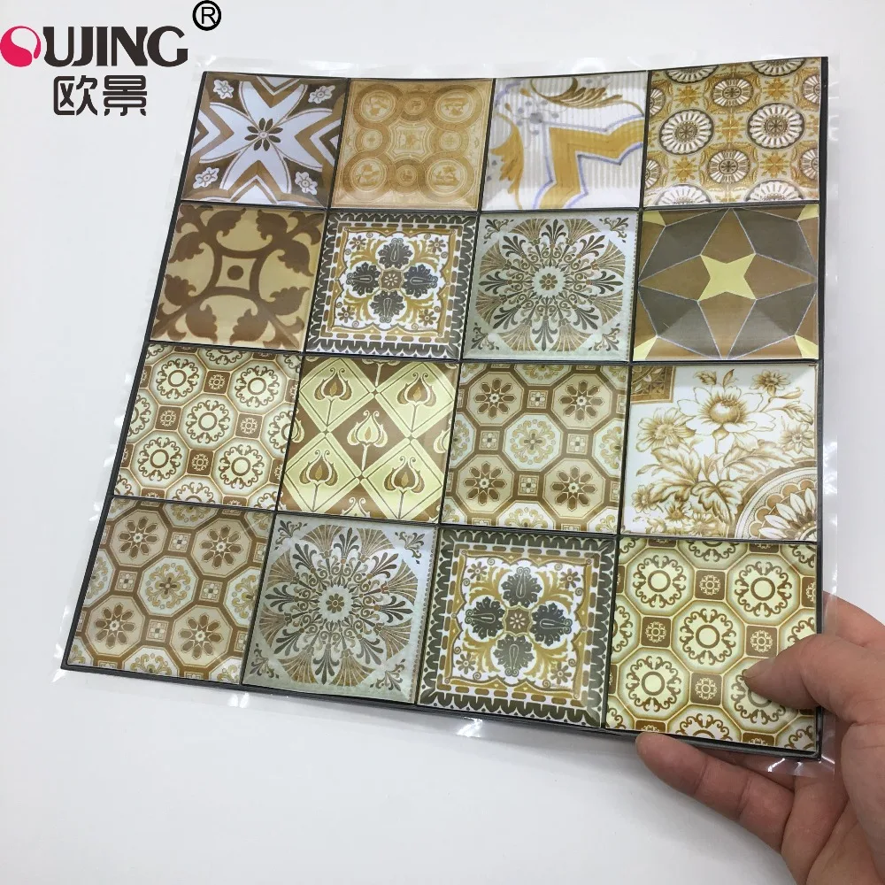 

3D Simulation Leather Embossed Brick Pattern Tiles Wall Sticker Restaurant Bedroom Waist Line Wallpaper Waterproof PVC Art Mural