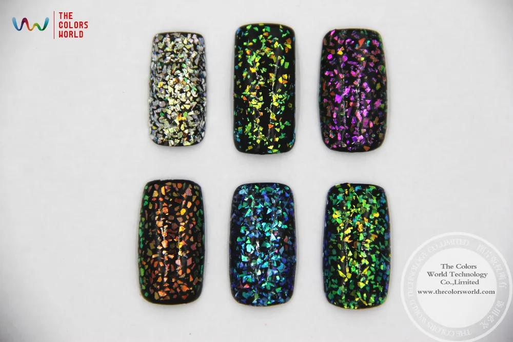 

TCT-012 American Fantasy Iridescent Rainbow Color Mylar Flakes Shape Mix Size glitter for nail Art or other DIY decoration