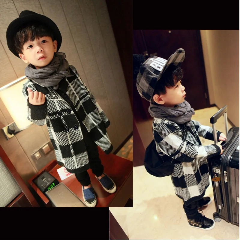 

WomensDate Korean Baby Boys Girls Coat Sweater Girl Warm Autumn Jackets Toddler Kids Girl Long Coat Kids Plaid Trench Coat