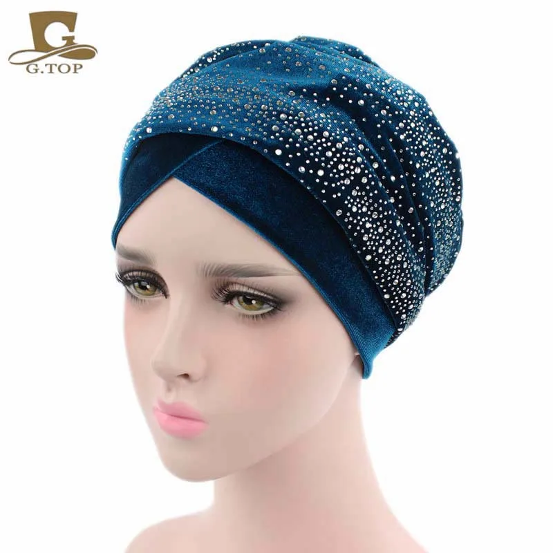 Cheap Wholesale Luxury women Velvet Turban Headband 